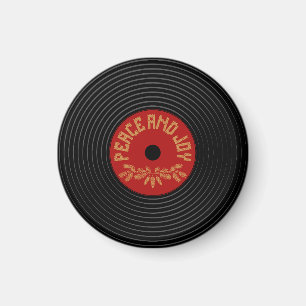 Vrede en vreugde vinyl record ontwerp magneet