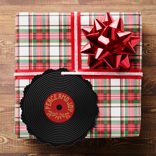 Vrede en vreugde vinyl record ontwerp ornament kaart (Insitu (Geschenk))