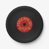 Vrede en vreugde vinyl record ontwerp papieren bordje (Voorkant)