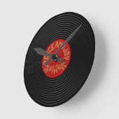 Vrede en vreugde vinyl record ontwerp ronde klok (Hoek)