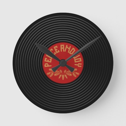 Vrede en vreugde vinyl record ontwerp ronde klok (Voorkant)