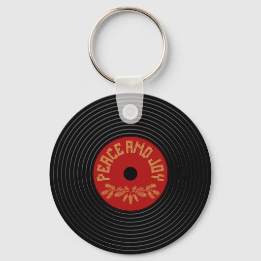 Vrede en vreugde vinyl record ontwerp sleutelhanger (Voorkant)