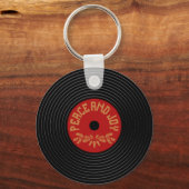 Vrede en vreugde vinyl record ontwerp sleutelhanger (Voorkant)