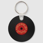 Vrede en vreugde vinyl record ontwerp sleutelhanger (Achterkant)