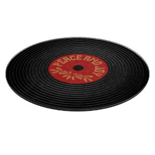 Vrede en vreugde vinyl record ontwerp snijplank