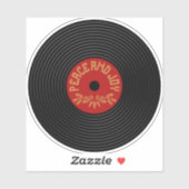 Vrede en vreugde vinyl record ontwerp sticker (Vel)