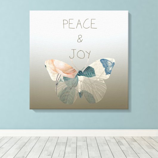 Vrede en Vreugde Vlinder Canvas Afdruk (Insitu (Houten vloer))