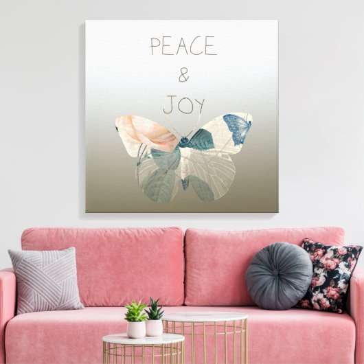 Vrede en Vreugde Vlinder Canvas Afdruk (Insitu (Woonkamer))