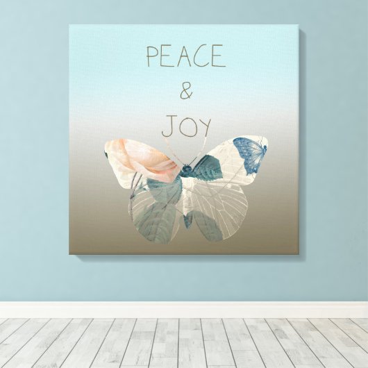 Vrede en Vreugde Vlinder Canvas Afdruk (Insitu (Houten vloer))