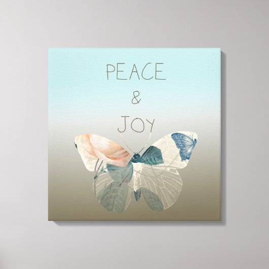 Vrede en Vreugde Vlinder Canvas Afdruk (Voorkant)