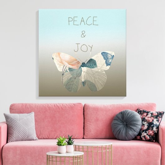 Vrede en Vreugde Vlinder Canvas Afdruk (Insitu (Woonkamer))