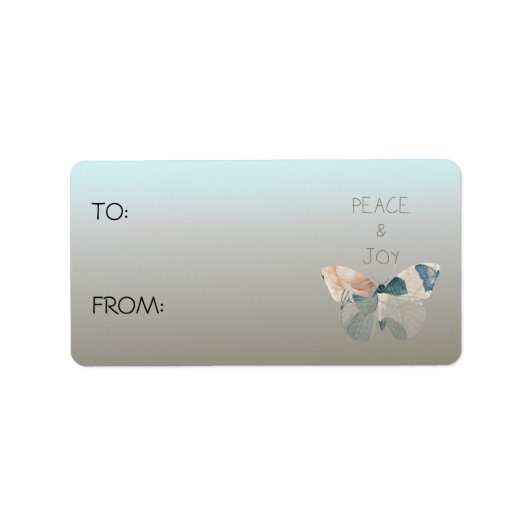 Vrede en Vreugde Vlinder Etiket (Voorkant)