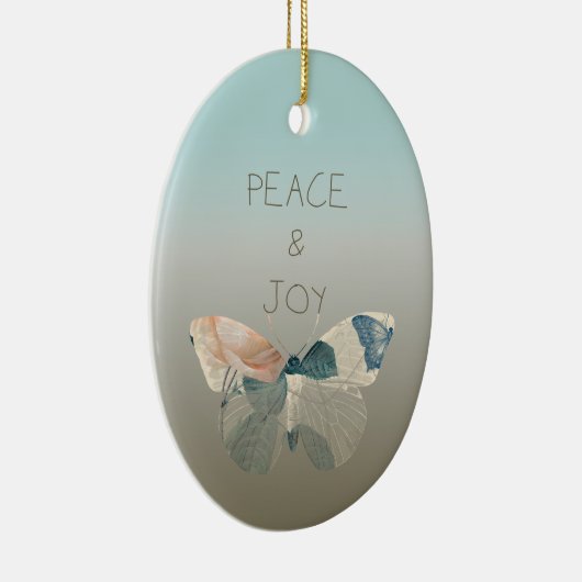 Vrede en Vreugde Vlinder Keramisch Ornament (Rechts)