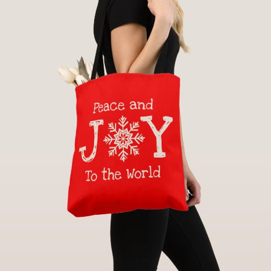Vrede en vreugde voor de wereld Snowflake Tote Bag (Dichtbij)