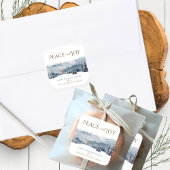 Vrede en vreugde, Waterverf Bos en Fox Vakantie Vierkante Sticker