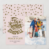 Vrede en vreugde wensend Gouden Glitter Glanzend Feestdagenkaart (Voorkant / Achterkant)