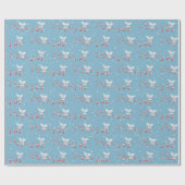 Vrede en Vreugde Witte Duiven Met Sneeuwvlokken Cadeaupapier (Vlak)