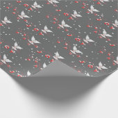 Vrede en Vreugde Witte Duiven Met Sneeuwvlokken Cadeaupapier (Hoek)