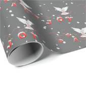 Vrede en Vreugde Witte Duiven Met Sneeuwvlokken Cadeaupapier (Rol Hoek)