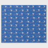 Vrede en Vreugde Witte Duiven Met Sneeuwvlokken Cadeaupapier (Vlak)