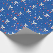 Vrede en Vreugde Witte Duiven Met Sneeuwvlokken Cadeaupapier (Hoek)