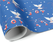 Vrede en Vreugde Witte Duiven Met Sneeuwvlokken Cadeaupapier (Rol Hoek)