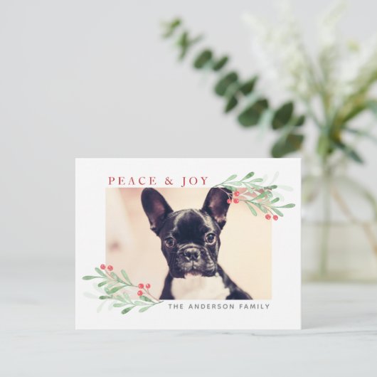 Vrede en vrolijk kerstBriefkaart Briefkaart (Staand voorkant)