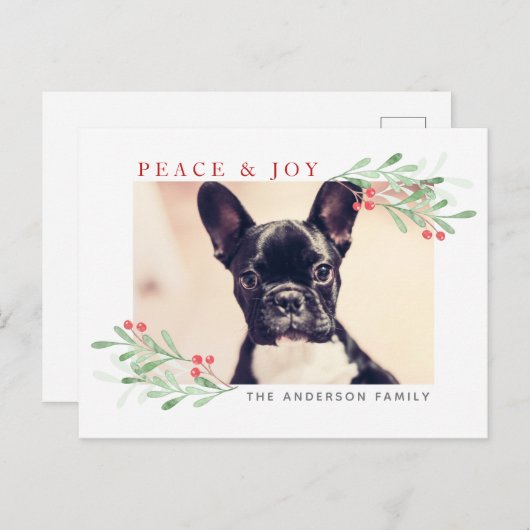 Vrede en vrolijk kerstBriefkaart Briefkaart (Voorkant / Achterkant)