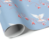 Vrede en witte duif met sneeuwvlokken cadeaupapier (Rol Hoek)