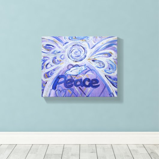 Vrede Engel Woord Kunst Verpakt Canvas (Insitu (Houten vloer))