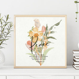 Vrede-Filippijnen 4:6 Oranje floraal Poster
