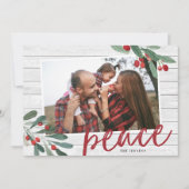 Vrede | Foto van Farmhouse Holly Feestdagenkaart (Voorkant)