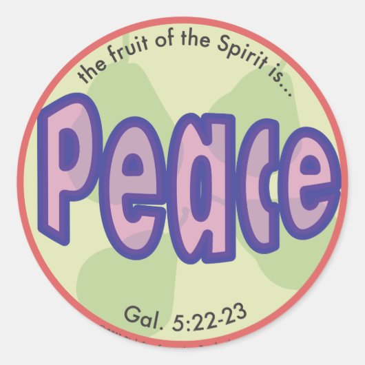 Vrede Fruit van de Spirit Spot Sticker (Voorkant)