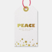Vrede | Fun Christmas White & Gold Mini Cadeaulabel (Voorkant)