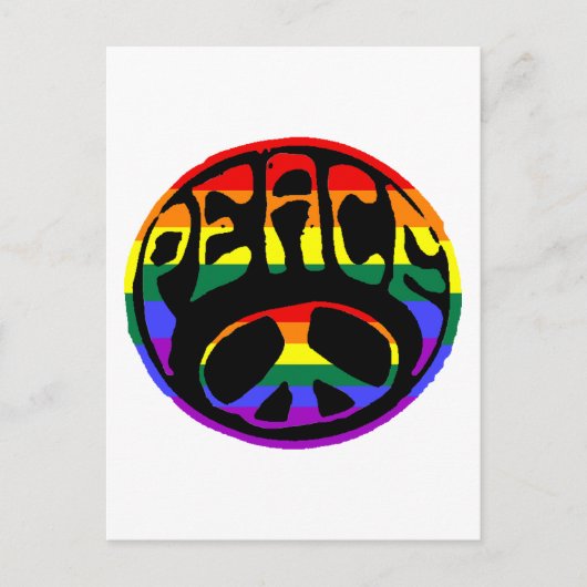 Vrede - Gay Flag Briefkaart (Voorkant)