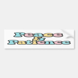 Vrede & Geduld Retro Pastel Rainbow Bubble Bumpersticker