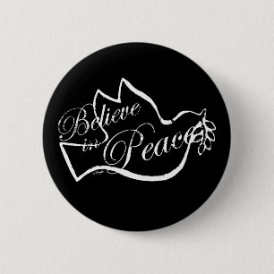 Vrede gelooft in vrede ronde button 5,7 cm