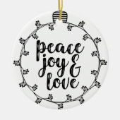 Vrede geniet van liefde keramisch ornament (Voorkant)