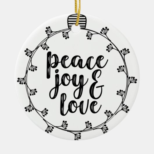 Vrede geniet van liefde keramisch ornament (Voorkant)