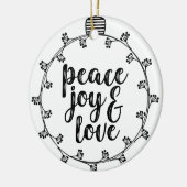 Vrede geniet van liefde keramisch ornament (Links)