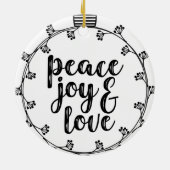 Vrede geniet van liefde keramisch ornament (Achterkant)