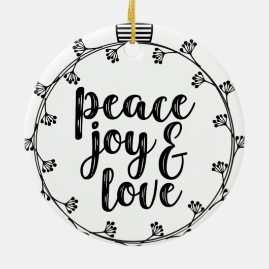 Vrede geniet van liefde keramisch ornament (Achterkant)