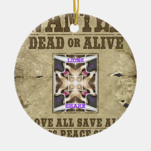 Vrede Gewenst Keramisch Ornament (Voorkant)