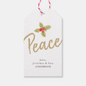 Vrede | Goud en witte kerst Cadeaulabel (Voorkant)