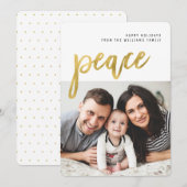 Vrede | Gouden Kalligrafie Foto Vakantie Kaart (Voorkant / Achterkant)