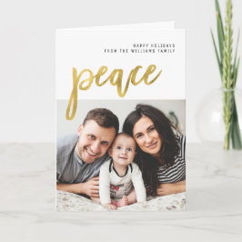 Vrede | Gouden Kalligrafie Vakantiefoto Feestdagen Kaart