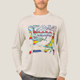 "Vrede" Grafisch met Geel Rood Roze Blauw Ontwerp Tri-Blend Shirt