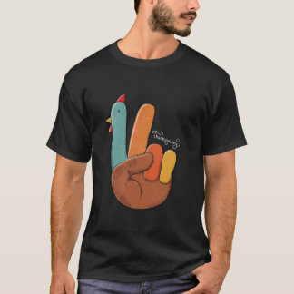Vrede Grappig Turkije Dankbaar Thanksgiving T-shirt