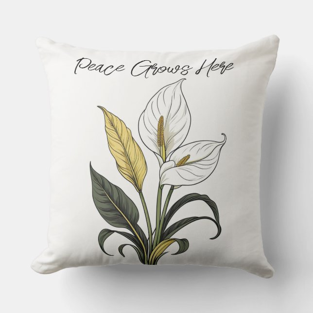 Vrede groeit hier kussen (Voorkant)