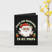 Vrede Grooviness Mijn Peeps Hippie Kerstmis Kaart (Gele Bloem)